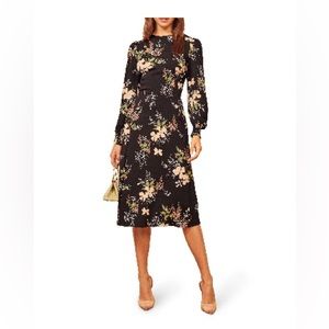 Reformation Kellan Floral Long Sleeve Dress